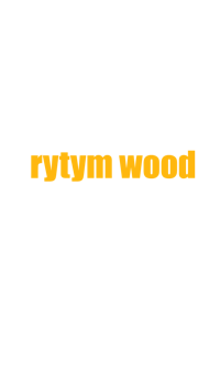 rythm wood logo on a black background