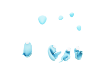 a group of blue fish on a black background