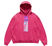 a pink hoodie with an image of a cat on it