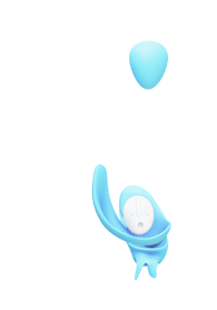a blue toy with a blue ball in it