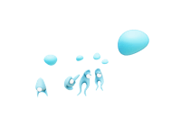 a group of blue balloons on a black background