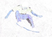 a drawing of a skateboarder doing a trick