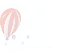 a hot air balloon flying over a blue background