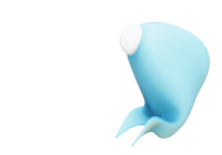 a 3d model of a blue fish on a black background