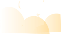 a golden moon and stars with a black background