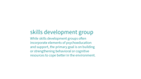 a black background with the words skills development group